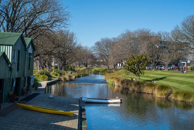 The Avon river near Christchurch hospital, Christchurch