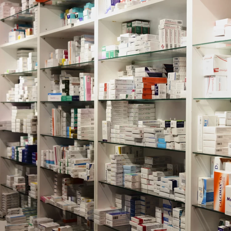 pharmacy shelves