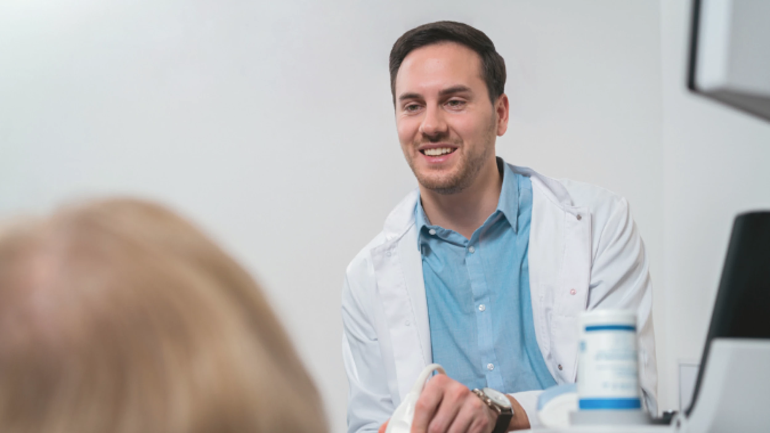 Sonographer doing ultrasound (stock image)