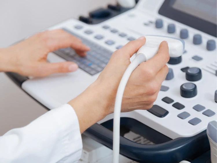 Sonographer - ultrasound machine (stock image)